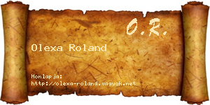 Olexa Roland névjegykártya